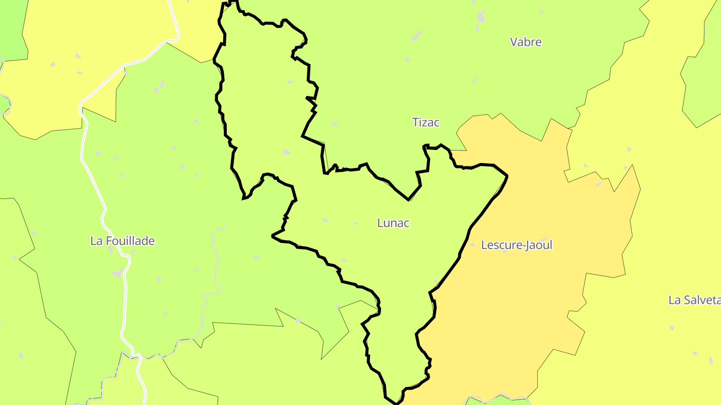 Carte des prix de l'immobilier Lunac