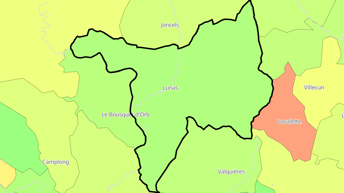 Carte des prix de l'immobilier Lunas