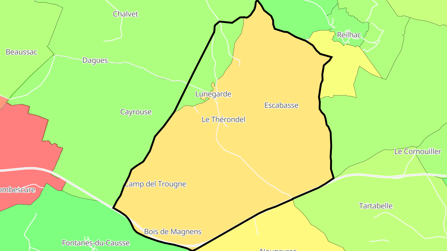 Carte des prix de l'immobilier Lunegarde