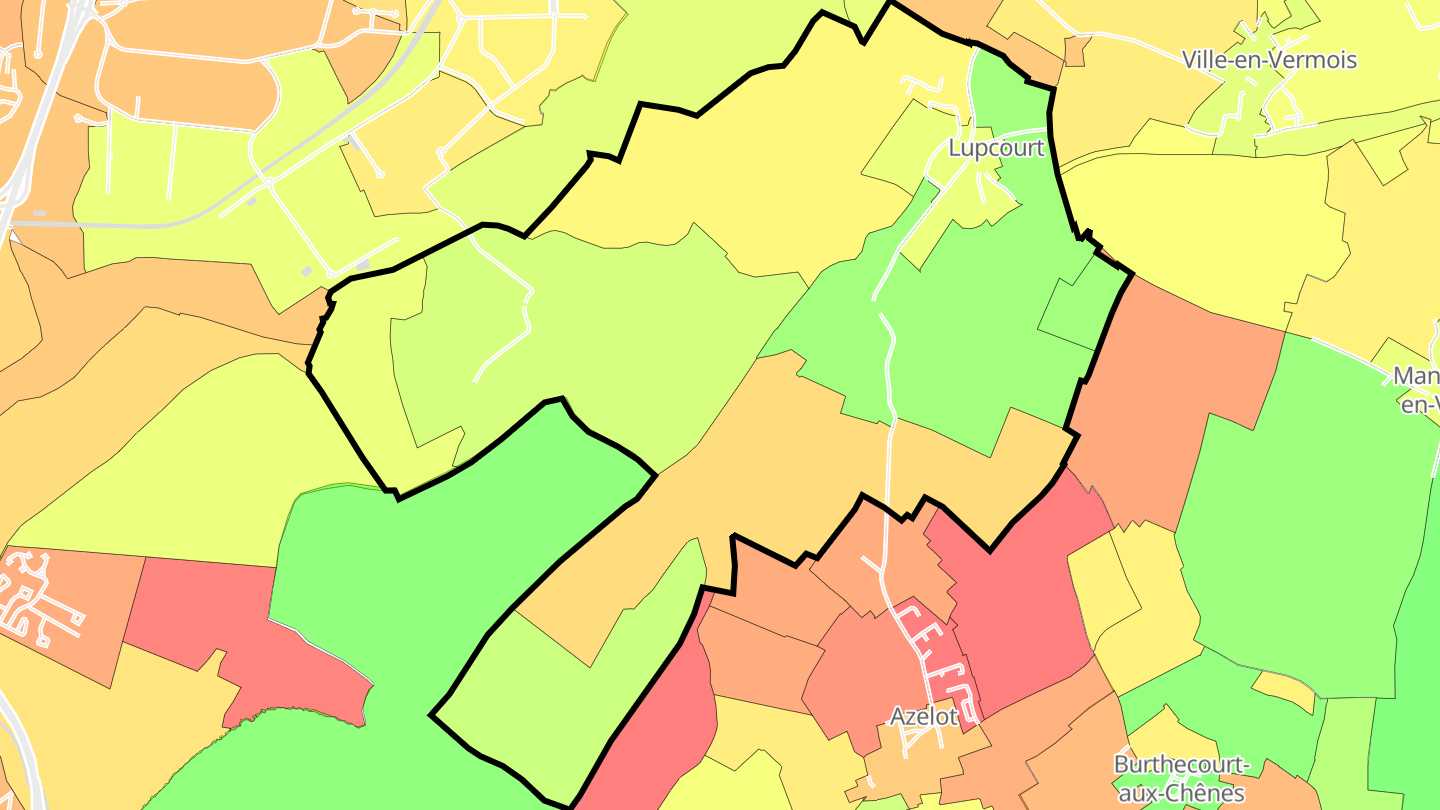 Carte des prix de l'immobilier Lupcourt