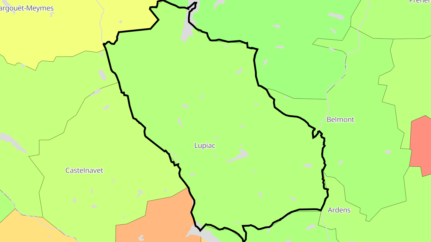 Carte des prix de l'immobilier Lupiac