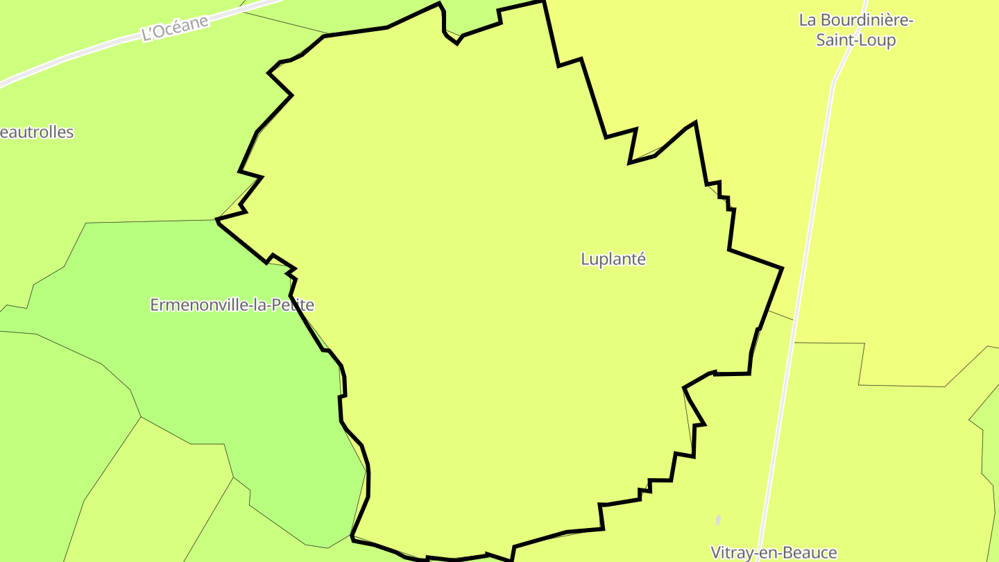 Carte des prix de l'immobilier Luplanté