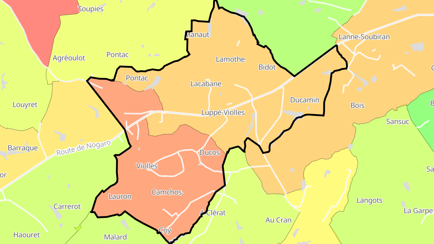 Carte des prix de l'immobilier Luppé-Violles