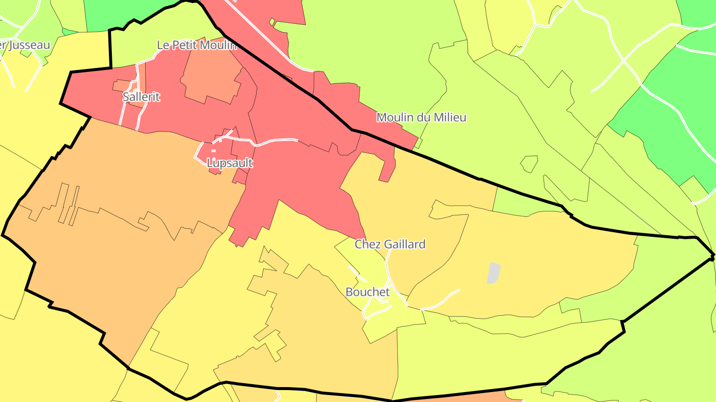 Carte des prix de l'immobilier Lupsault