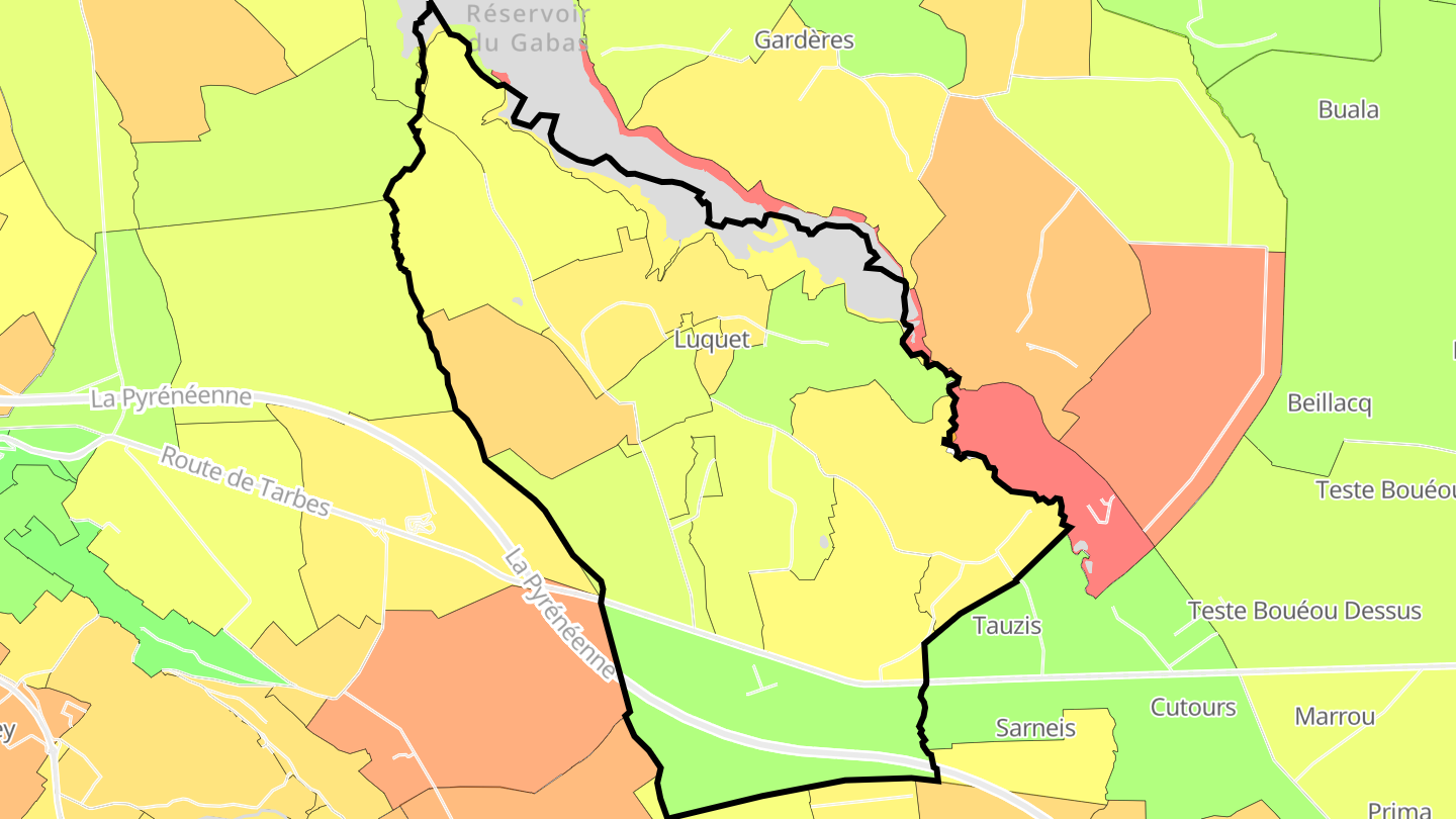 Carte des prix de l'immobilier Luquet