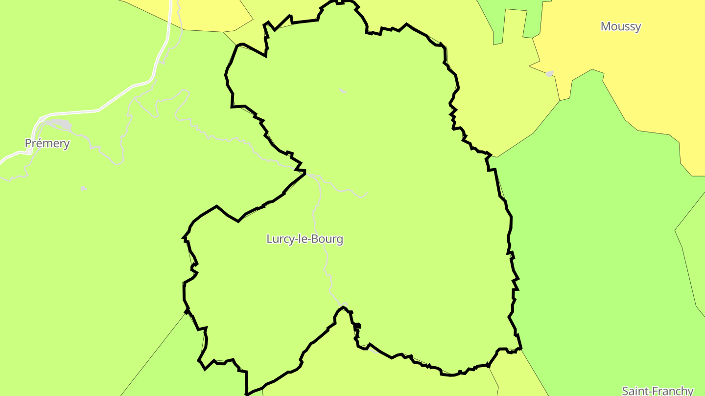 Carte des prix de l'immobilier Lurcy-le-Bourg