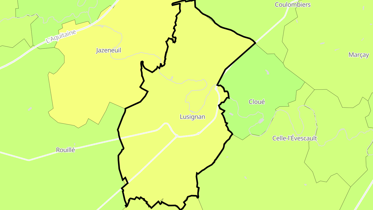 Carte des prix de l'immobilier Lusignan