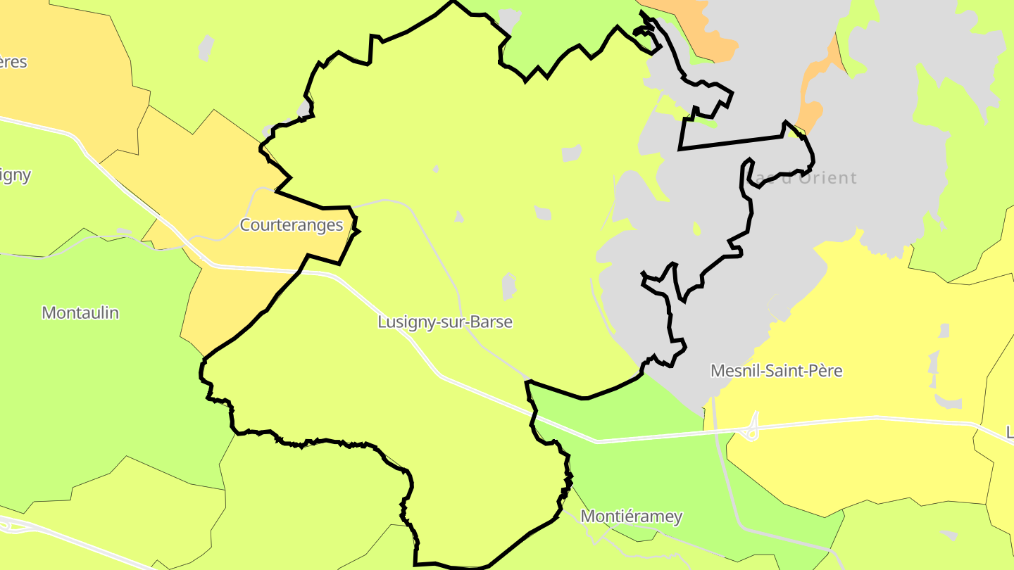 Carte des prix de l'immobilier Lusigny-sur-Barse