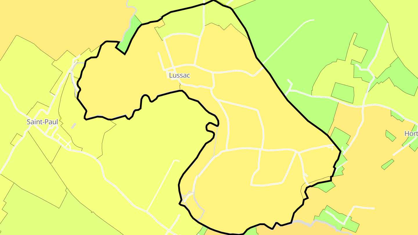 Carte des prix de l'immobilier Lussac