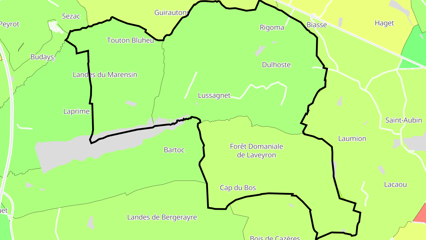 Carte des prix de l'immobilier Lussagnet