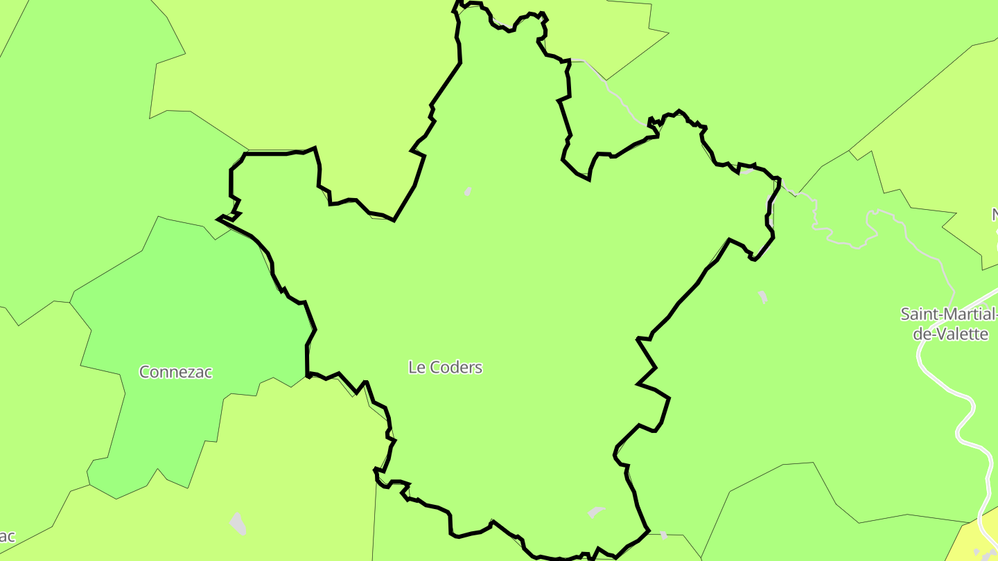 Carte des prix de l'immobilier Lussas-et-Nontronneau