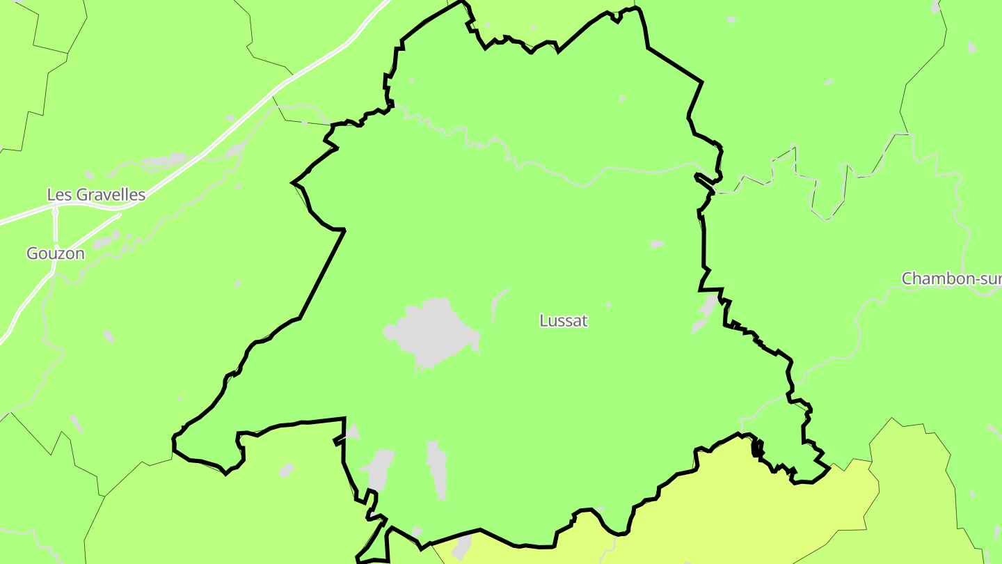 Carte des prix de l'immobilier Lussat