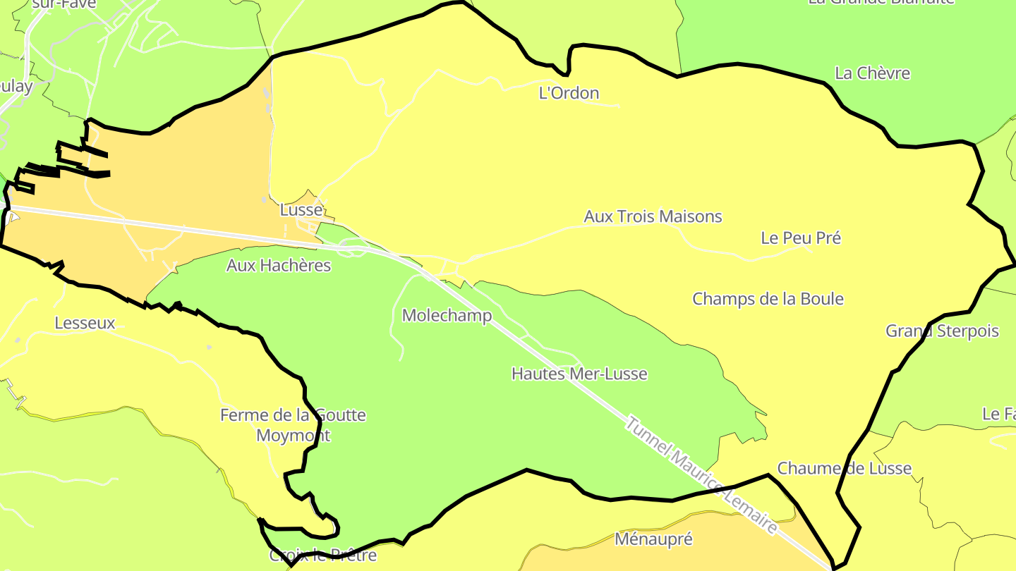 Carte des prix de l'immobilier Lusse