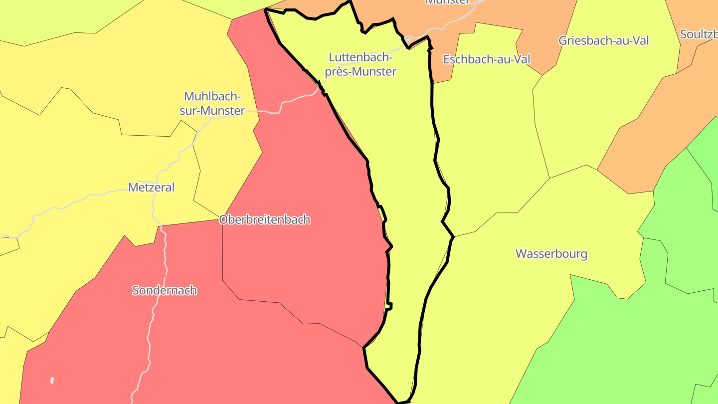 Carte des prix de l'immobilier Luttenbach-près-Munster