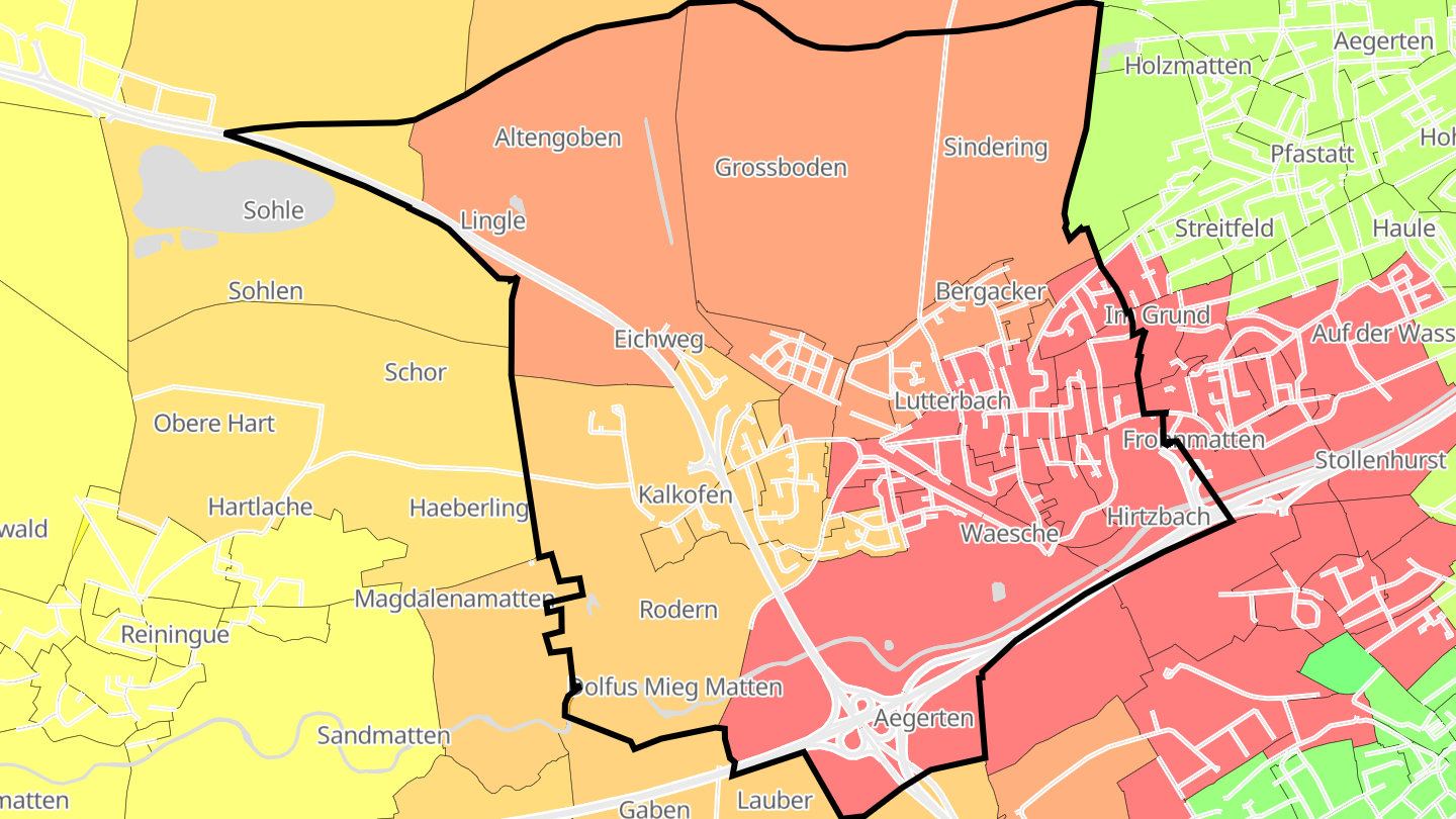 Carte des prix de l'immobilier Lutterbach