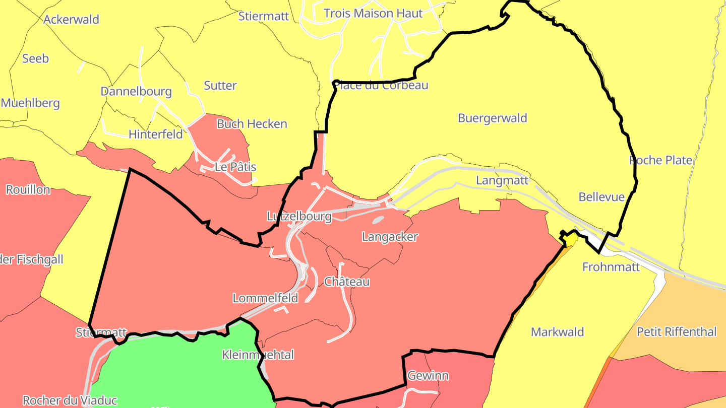 Carte des prix de l'immobilier Lutzelbourg