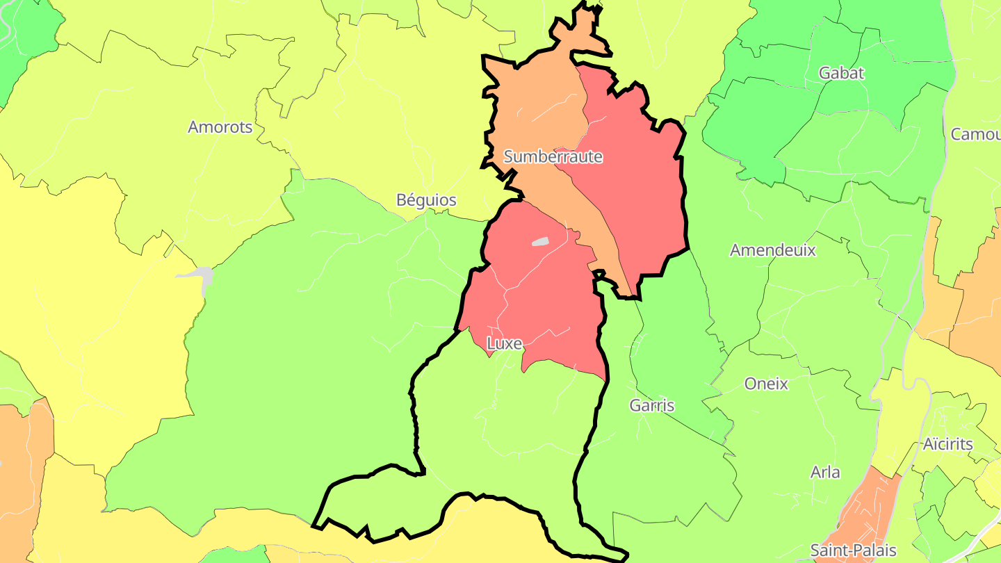 Carte des prix de l'immobilier Luxe-Sumberraute