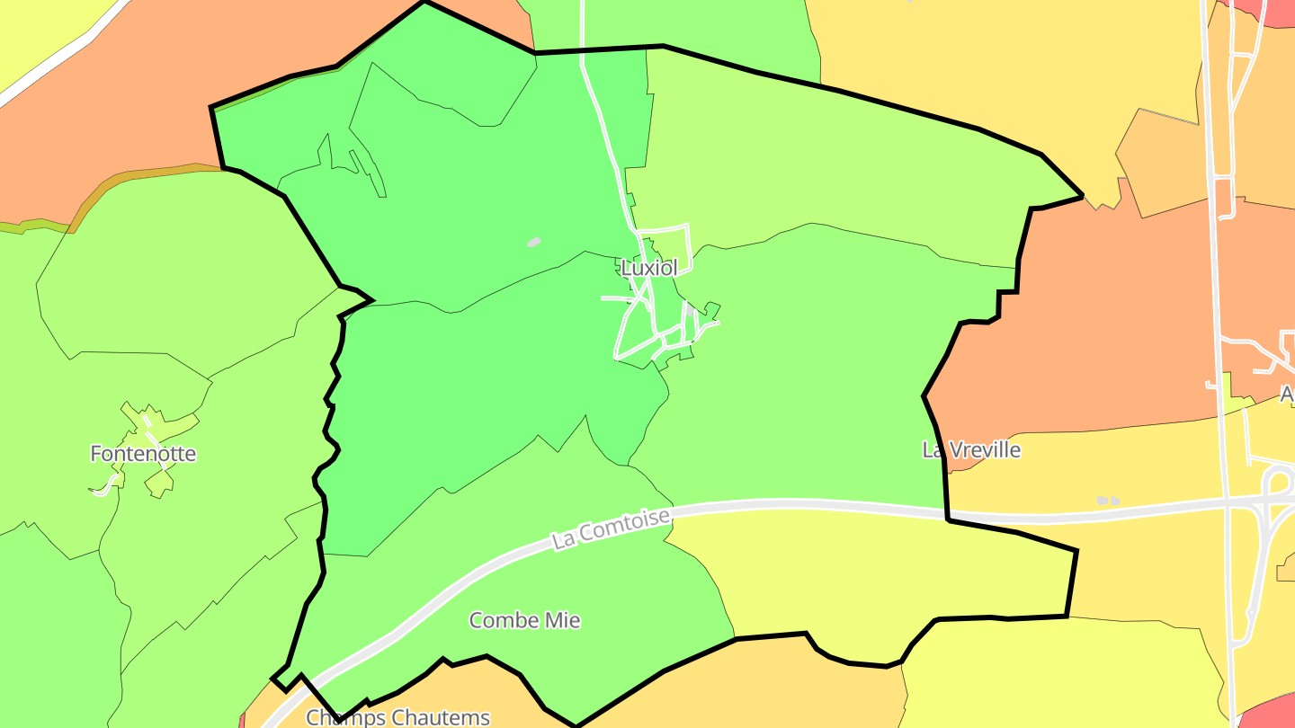 Carte des prix de l'immobilier Luxiol