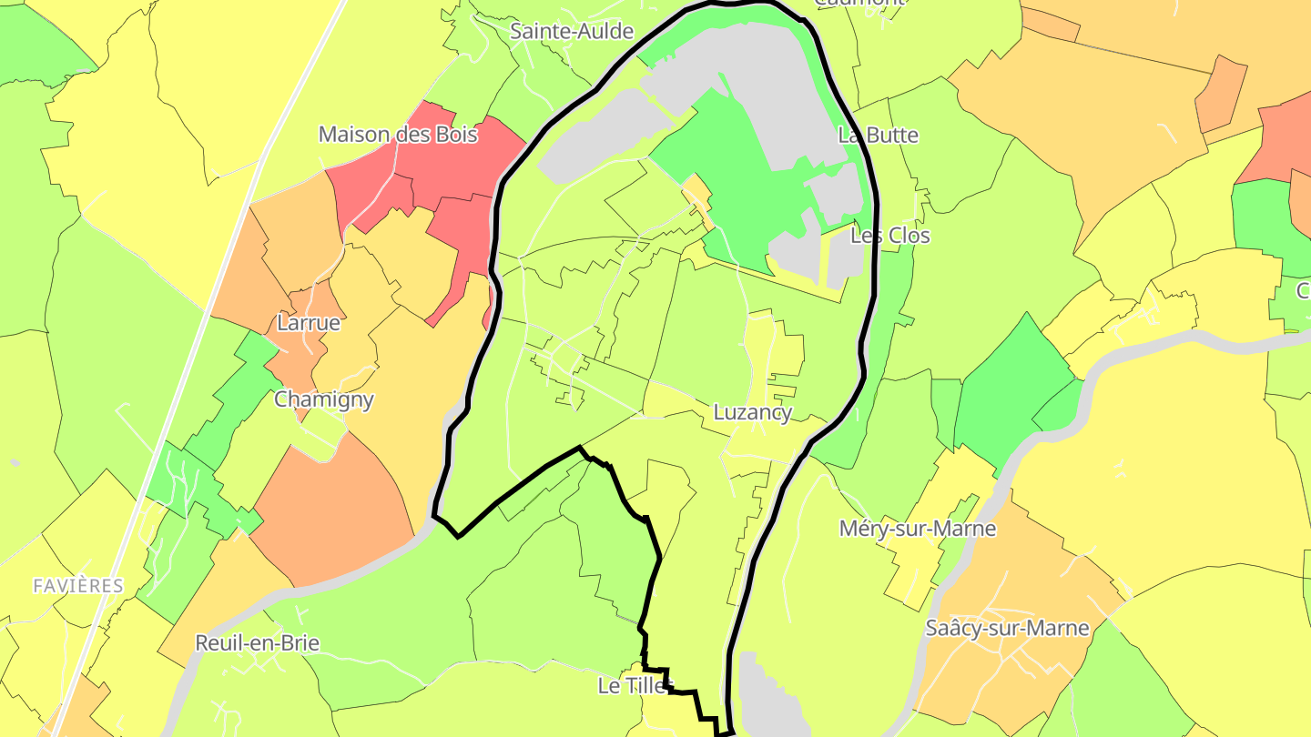 Carte des prix de l'immobilier Luzancy