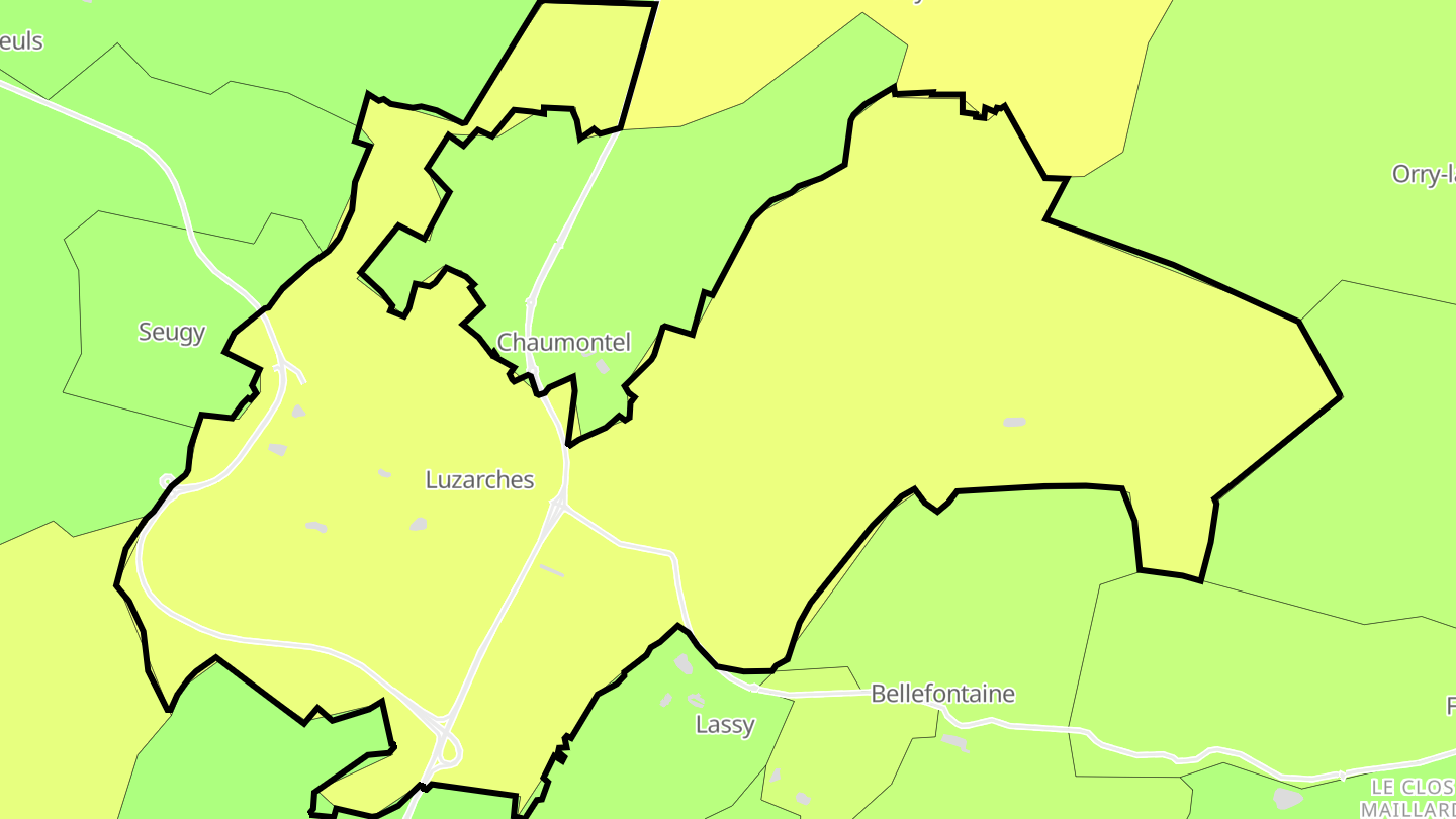 Carte des prix de l'immobilier Luzarches