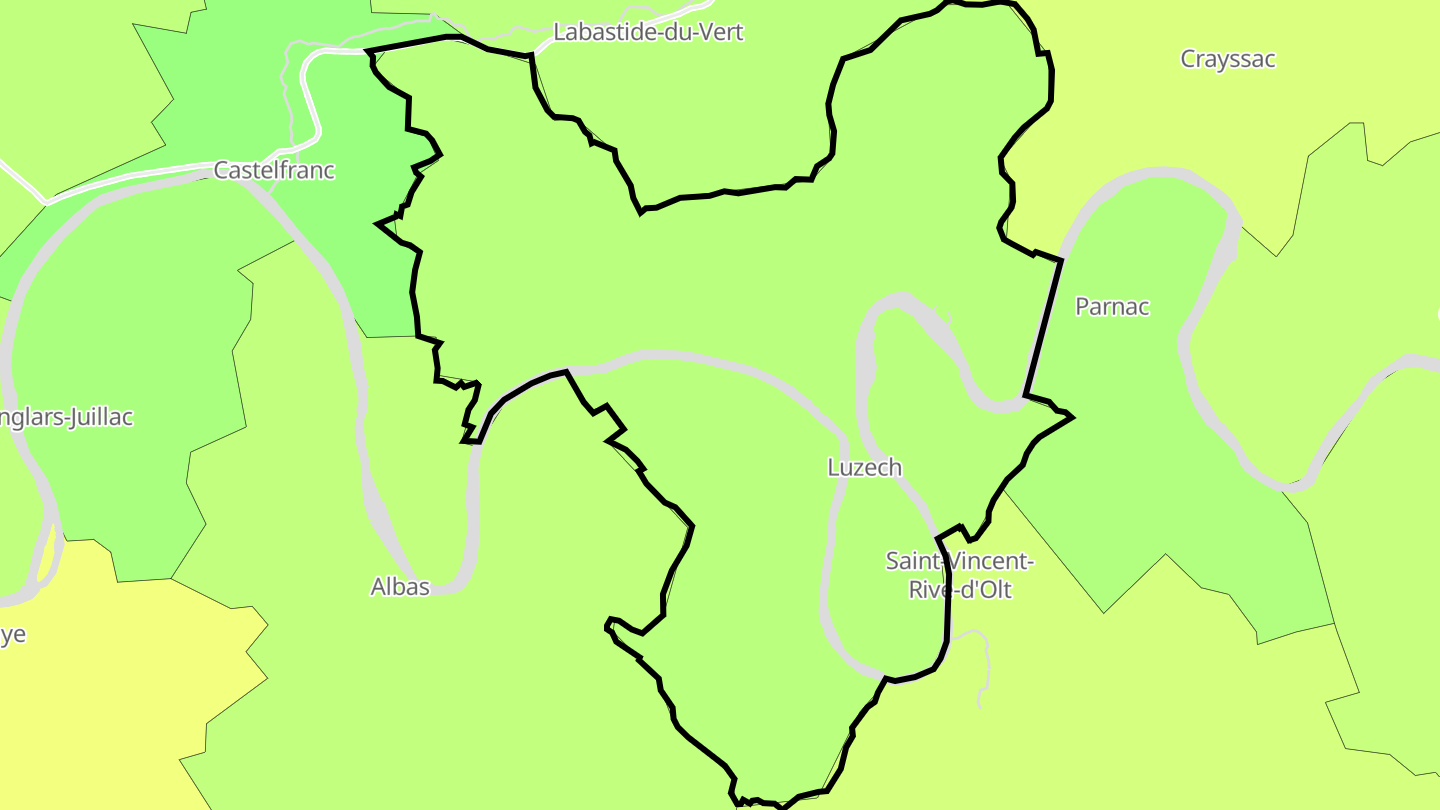 Carte des prix de l'immobilier Luzech