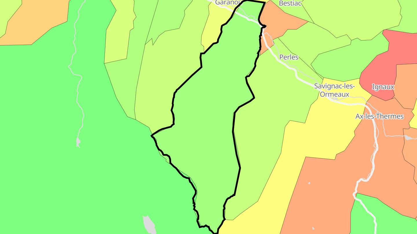 Carte des prix de l'immobilier Luzenac