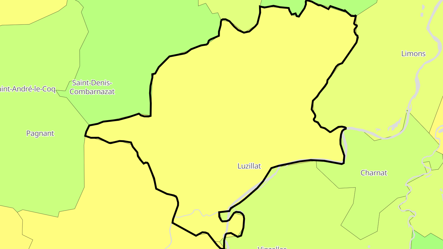 Carte des prix de l'immobilier Luzillat