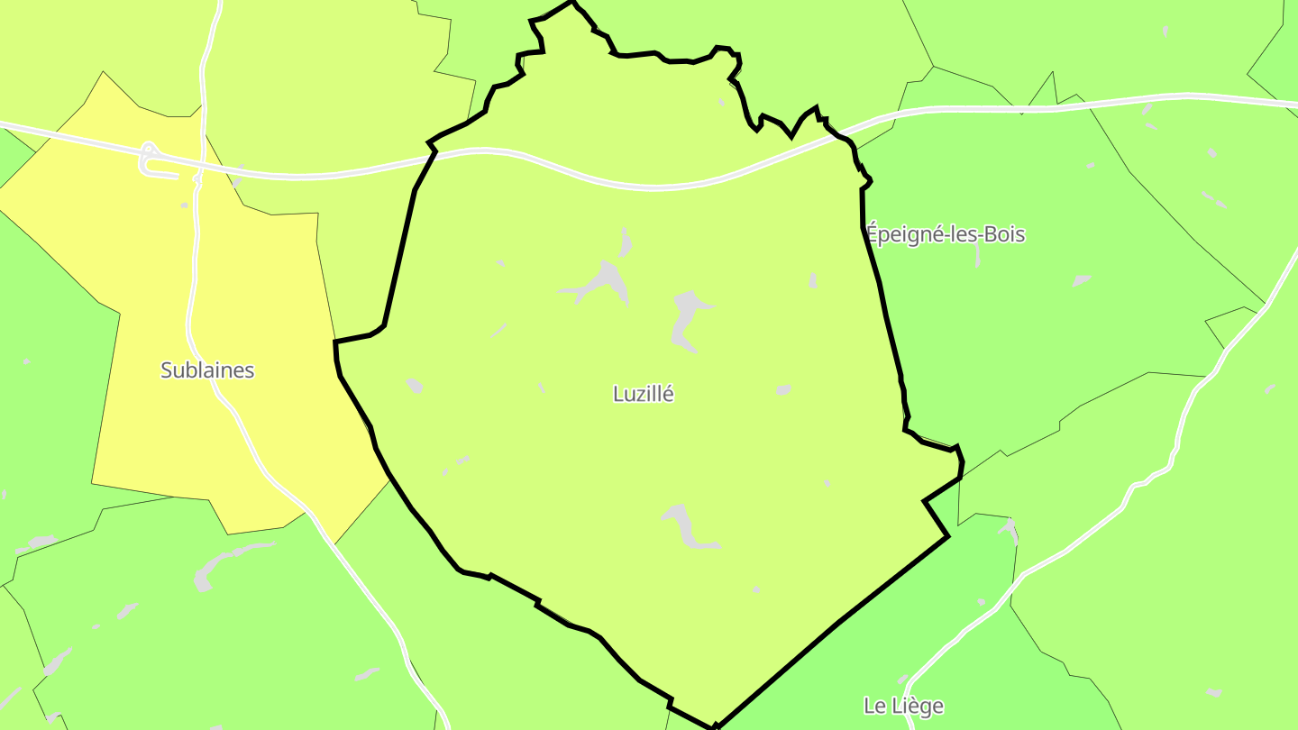 Carte des prix de l'immobilier Luzillé