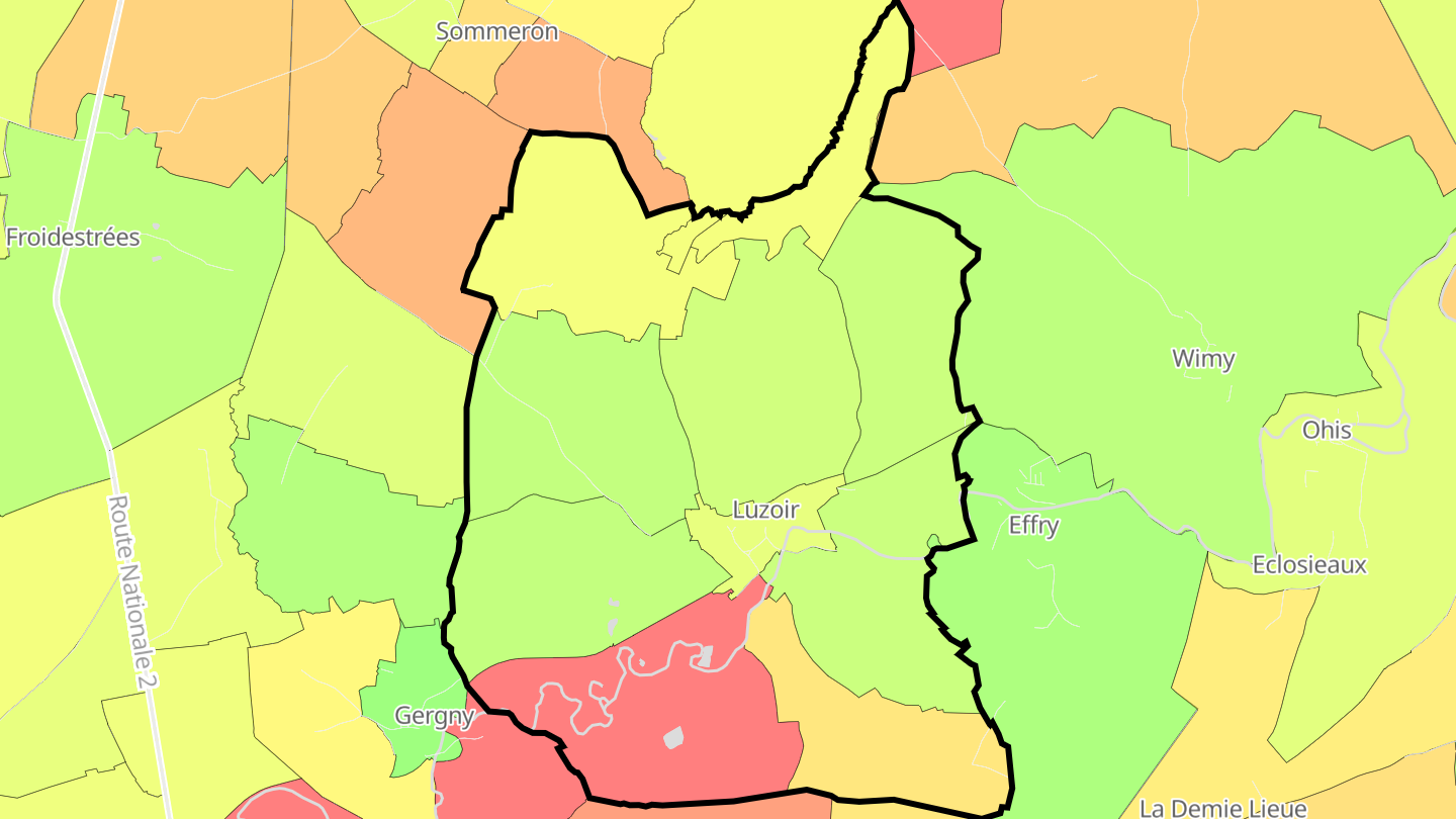 Carte des prix de l'immobilier Luzoir