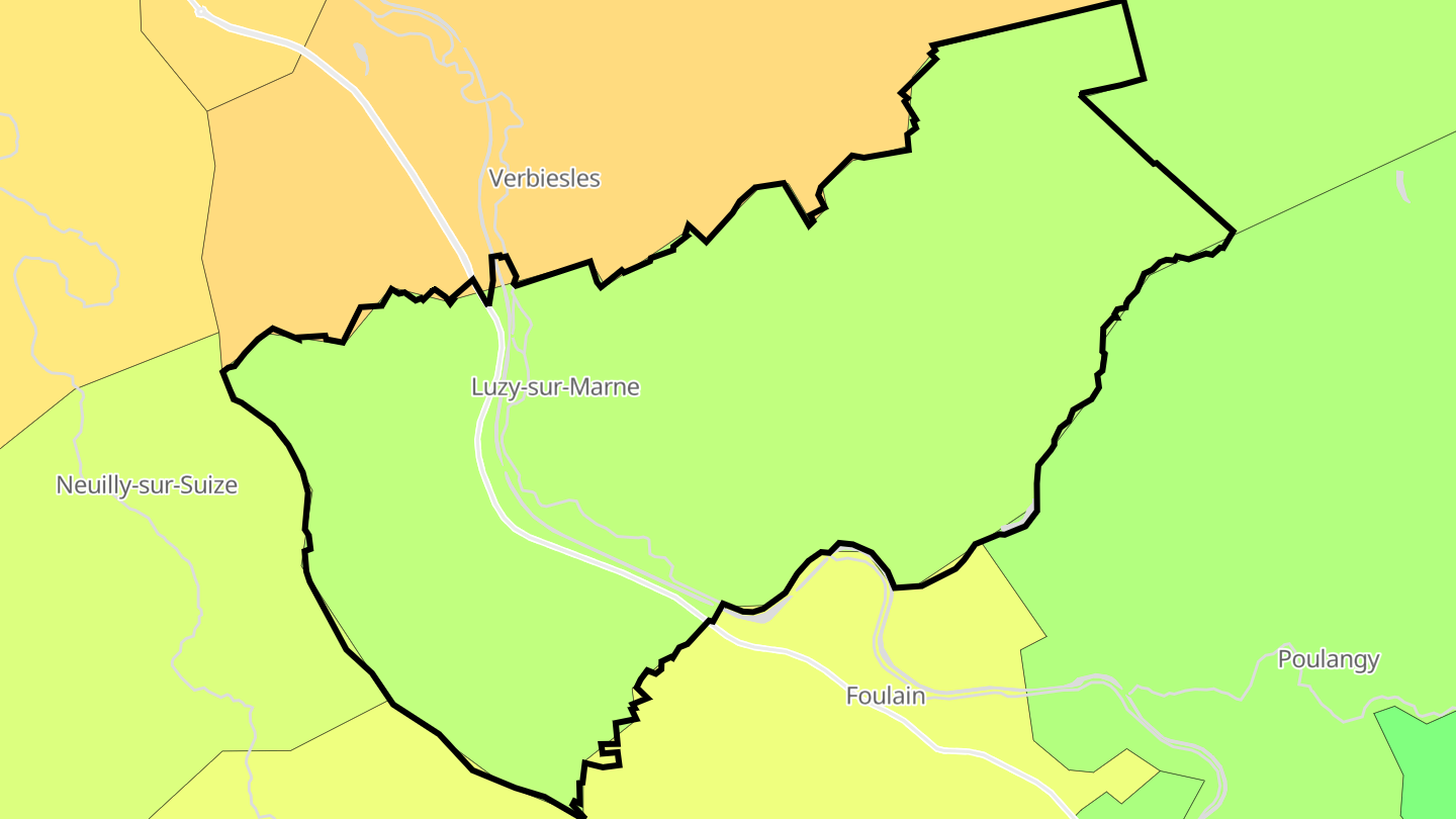 Carte des prix de l'immobilier Luzy-sur-Marne