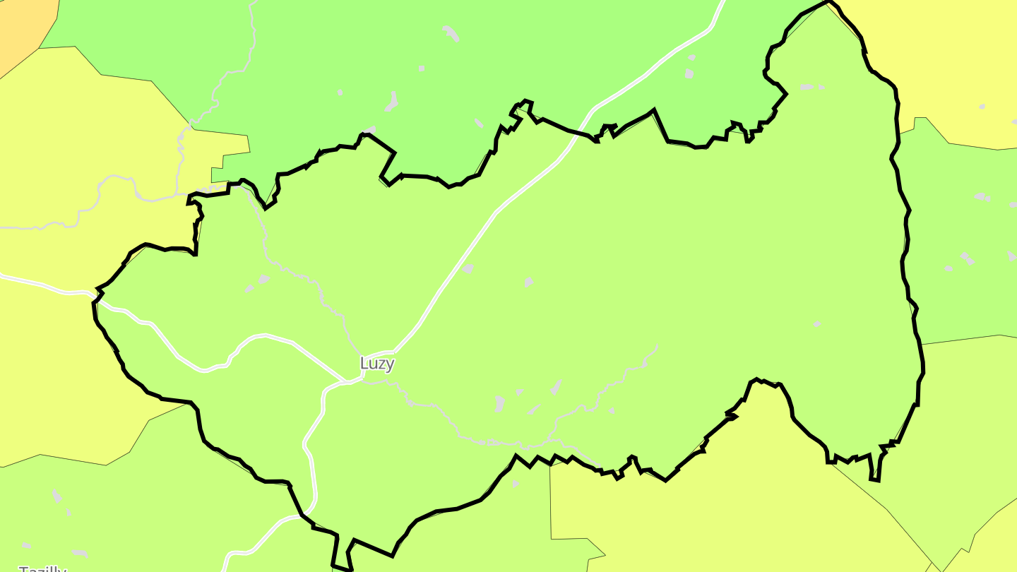 Carte des prix de l'immobilier Luzy