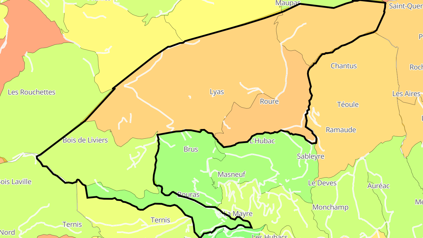 Carte des prix de l'immobilier Lyas