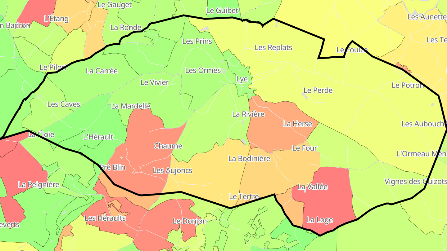 Carte des prix de l'immobilier Lye