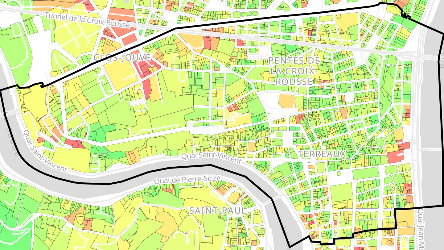 Carte des prix de l'immobilier Lyon 1er Arrondissement