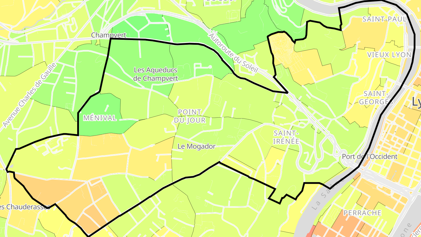 Carte des prix de l'immobilier Lyon 5e Arrondissement