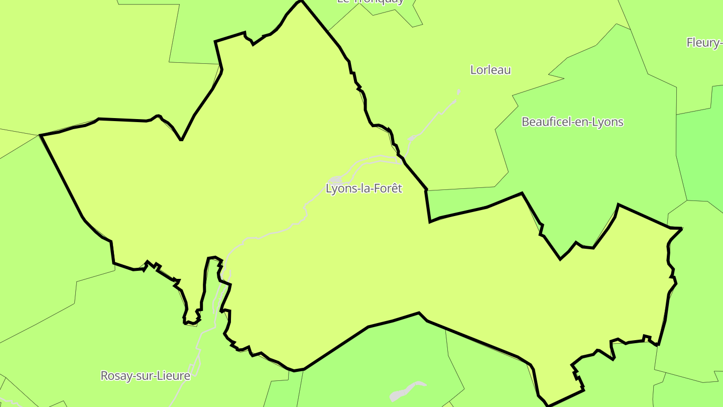 Carte des prix de l'immobilier Lyons-la-Forêt