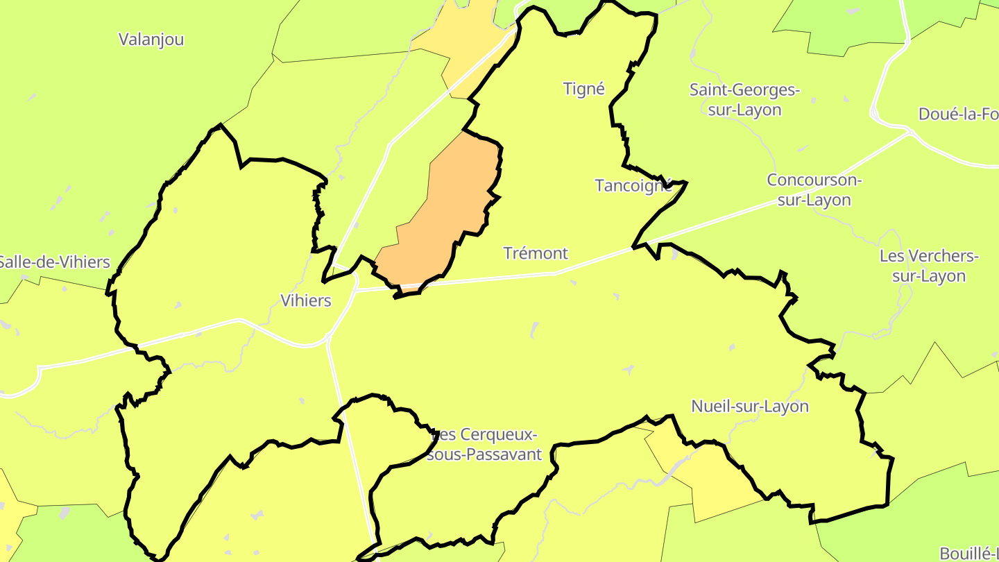 Carte des prix de l'immobilier Lys-Haut-Layon