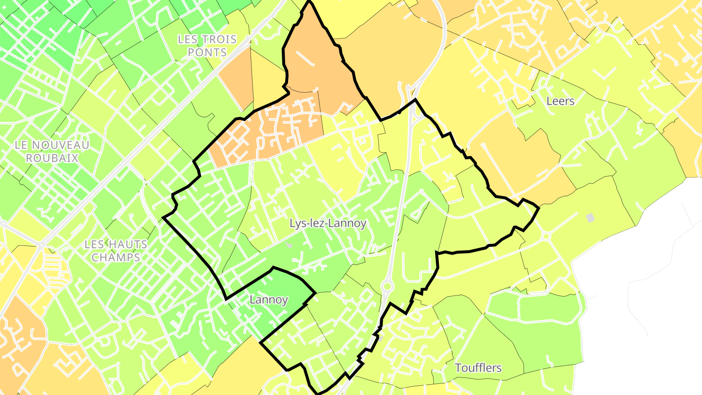 Carte des prix de l'immobilier Lys-lez-Lannoy