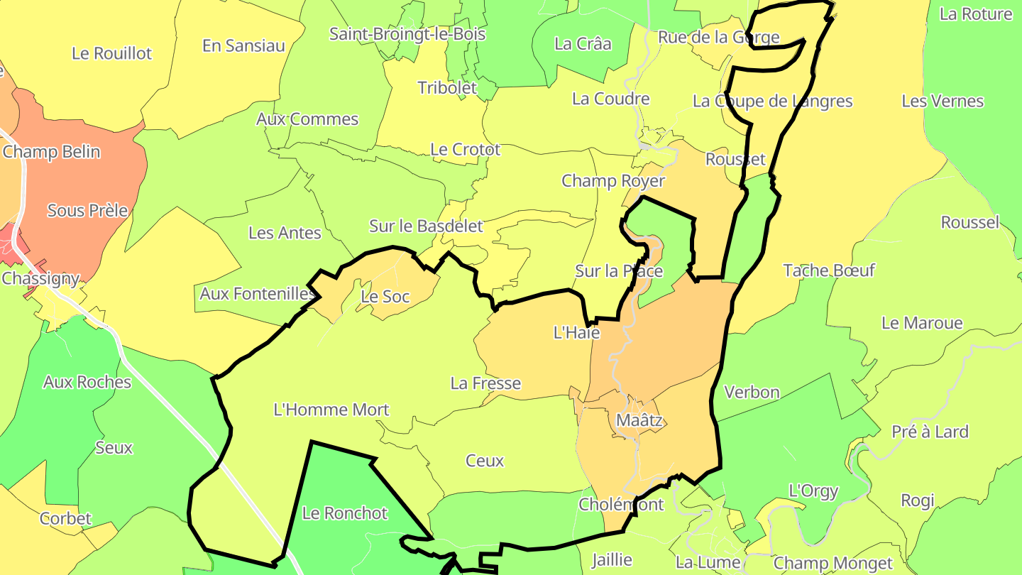 Carte des prix de l'immobilier Maâtz
