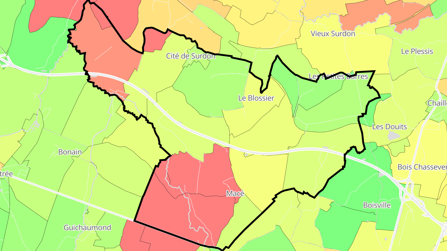 Carte des prix de l'immobilier Macé
