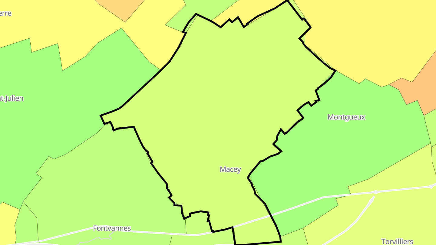 Carte des prix de l'immobilier Macey