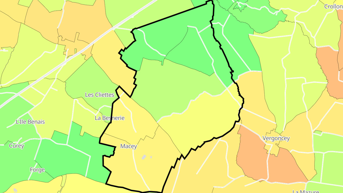 Carte des prix de l'immobilier Macey