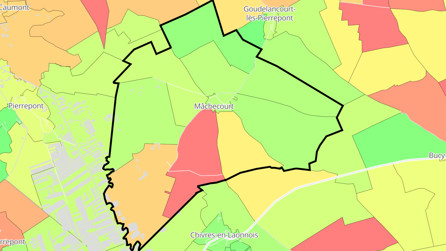 Carte des prix de l'immobilier Mâchecourt