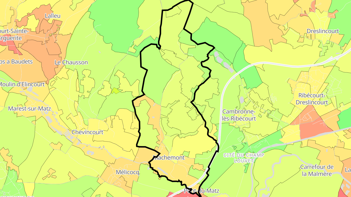 Carte des prix de l'immobilier Machemont