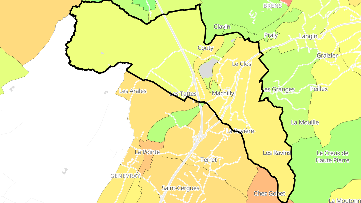 Carte des prix de l'immobilier Machilly
