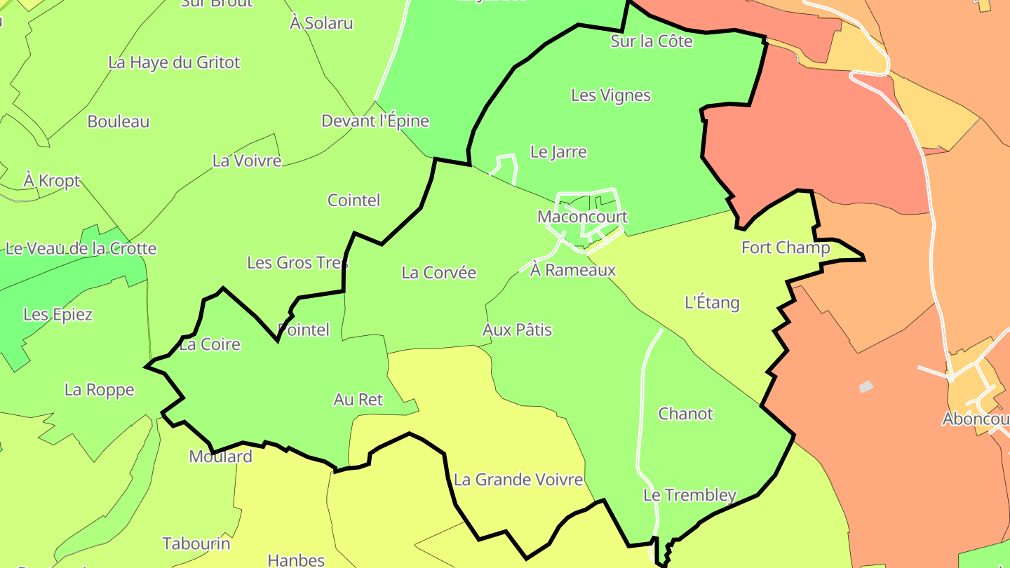 Carte des prix de l'immobilier Maconcourt