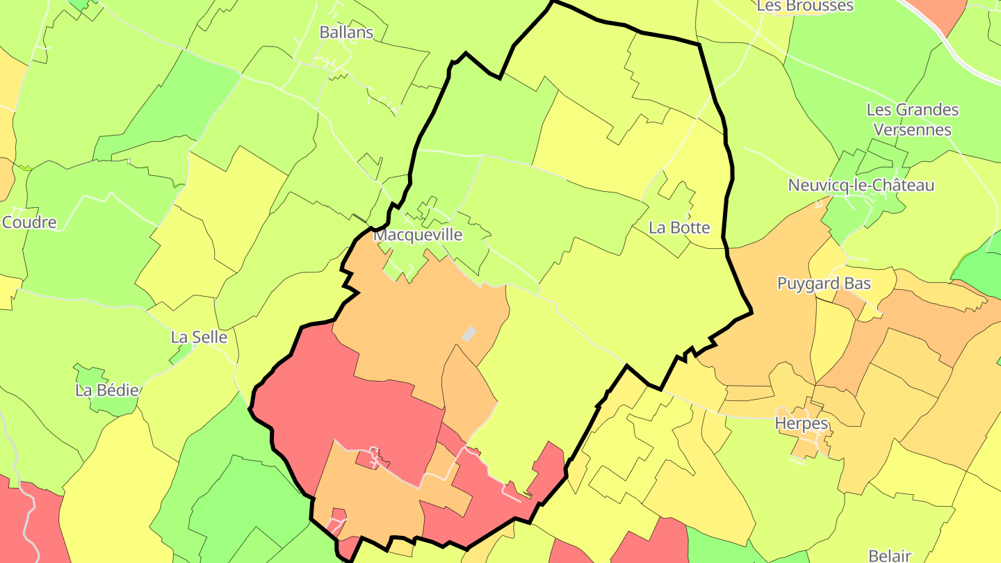 Carte des prix de l'immobilier Macqueville