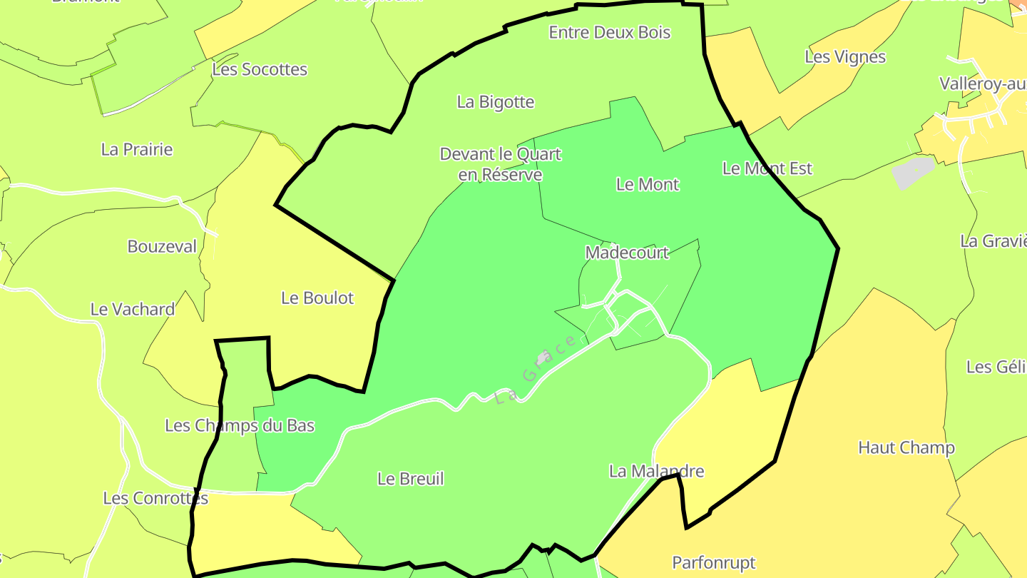 Carte des prix de l'immobilier Madecourt