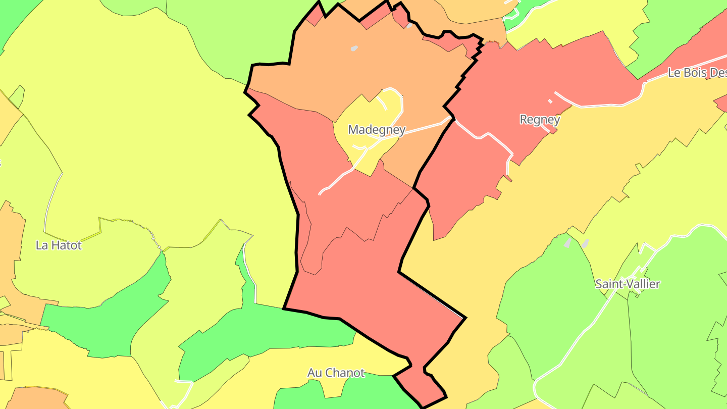 Carte des prix de l'immobilier Madegney