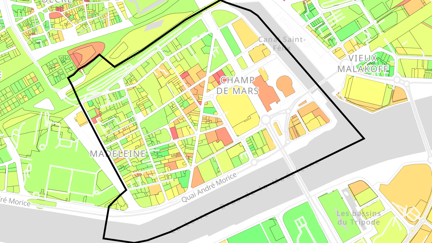 Carte des prix de l'immobilier Madeleine - Champ de Mars